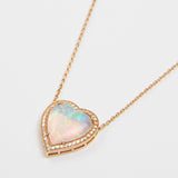 LE LOVE Choker in Gold Plated, Zircons and White Harlequin Opal Necklace / SHIREL BELLAICHE