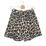 Leopard Print Cotton Gauze Belted Shorts - One Size