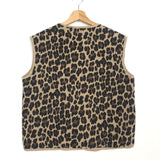 Leopard Print Cotton Gauze Quilted Vest - One Size