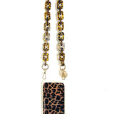 Leopard Print EMMY Long Tortoise Resin Link phone chain (120cm) / LA COQUE FRANCAISE - Size 120cm