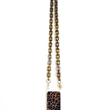 Leopard Print EMMY Long Tortoise Resin Link phone chain (120cm) / LA COQUE FRANCAISE - Size 120cm