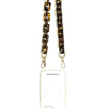 Leopard Print EMMY Long Tortoise Resin Link phone chain (120cm) / LA COQUE FRANCAISE - Size 120cm