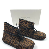 Leopard-Print FLAVIE Calf Hair Moccasin Boots / ISABEL MARANT - Size 37