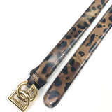 Leopard Print Leather Patent Logo Buckle Belt / DOLCE & GABBANA - Size 85 cm