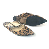 Leopard Print LUCY Crystal Embellished  Suede Slide Flats / JIMMY CHOO - Size 38