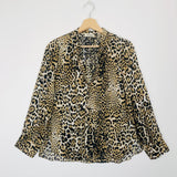 Leopard Print Satin Flowing Tunic Blouse - model TINK LEO SATIN / ZADIG & VOLTAIRE - Size XS