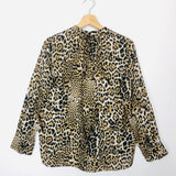 Leopard Print Satin Flowing Tunic Blouse - model TINK LEO SATIN / ZADIG & VOLTAIRE - Size XS