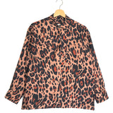 Leopard Print Silk Long Sleeves Blouse / SUZIE WINKLE - Size 36