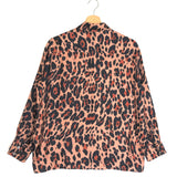 Leopard Print Silk Long Sleeves Blouse / SUZIE WINKLE - Size 36