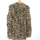 Leopard Print Sleeveless Cotton Oversized Blouse - One Size