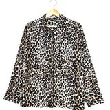 Leopard Print Washed-Silk Long Sleeve Button-Up Shirt / EQUIPMENT - Size XS