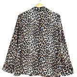 Leopard Print Washed-Silk Long Sleeve Button-Up Shirt / EQUIPMENT - Size XS
