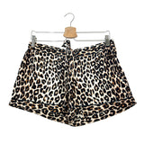 Leopard Print Washed-Silk Lounge Shorts / EQUIPMENT - Size XS