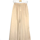 Light Beige Poplin Cotton Palazzo Pants