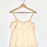 Light Beige Silk Draped Camisole / THEORY - Size S