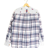 Light Blue Check Embroidered Long Sleeves Shirt / MONOKI - One Size