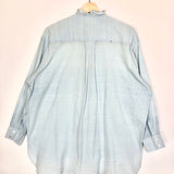 Light Blue DARCEY Cotton Ruffled Shirt / STUDIO WYLDER - One Size