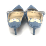 Light Blue Denim Bing 65 Crystal-embellished Heeled Mules / JIMMY CHOO - Size 39