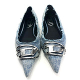 Light Blue Denim D-Venus Pointed Toe Ballerinas / DIESEL - Size 38