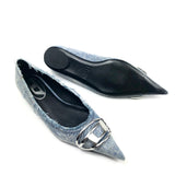 Light Blue Denim D-Venus Pointed Toe Ballerinas / DIESEL - Size 38