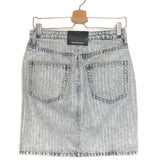 Light Blue Denim Rhinestone Embellished Mini Skirt / ALEXANDER WANG - Size 38