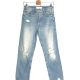 Light Blue Denim TOMCAT Distressed Straight Leg Jeans / MOTHER SUPERIOR - Size 26