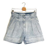 Light Blue FINTRY High Waist Wide-leg Pleated Denim Shorts / IRO - Size 36