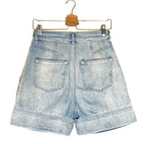 Light Blue FINTRY High Waist Wide-leg Pleated Denim Shorts / IRO - Size 36