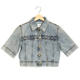 Light Blue Laced Denim Top / AJE. - Size AUS 6