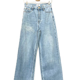 Light Blue Wash High Rise Wide Leg Denim Jeans / LIME - Size 36