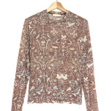 Light Brown Eve Printed Stretch-jersey Top / ULLA JOHNSON - Size S