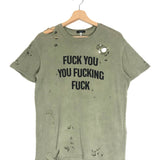 Light Green F.U. Ripped  Boy Cotton Short Sleeves T-Shirt / R13 - Size XS