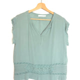 Light Green Lace-insert Sleeveless Top / SEE U SOON - Size 0