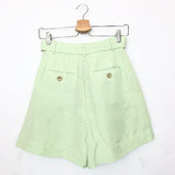 Light Green Linen Belted Shorts / C/MEO COLLECTIVE - Size S