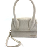 Light Greige Large LE CHIQUITO Linen Handle Bag / JACQUEMUS