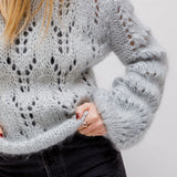 Light Grey GALINI Wool-blend Knit Sweater / ISABEL MARANT - Size 38