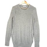 Light Grey Ribbed Knit Cotton and Cashmere Pullover / EQUIPMENT - Size - S/P