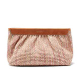 Light Pink Leather-trimmed Tweed LUZ Clutch / ISABEL MARANT