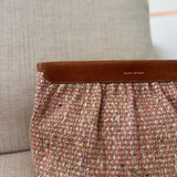 Light Pink Leather-trimmed Tweed LUZ Clutch / ISABEL MARANT