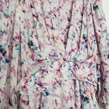Light Pink Multicolor Bily Draped Pleated Printed Cady Mini Dress / IRO - Size 38