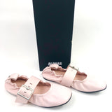 Light Pink SAREA Smooth Leather Wide Buckled Strap Ballerinas / ALOHAS - Size 38