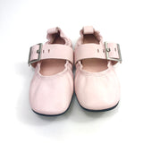 Light Pink SAREA Smooth Leather Wide Buckled Strap Ballerinas / ALOHAS - Size 38