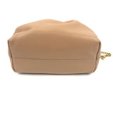 Light Tan ICONS Small Smooth Leather Embellished Chain Bucket Bag / CHLOE