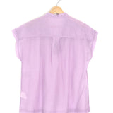 Lilac Cotton and Silk Veil Fluid Blouse / POMANDERE - Size 34