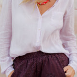 Lilac Cotton Silk Voile Long Sleeves Shirt / FORTE_FORTE - Size 1