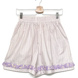 Lilac Floral Ruffle Scallop-Print Shorts / HOUSE OF YAJA - One Size