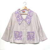 Lilac Floral Wide-Collar Boxy Shirt / HOUSE OF YAJA - One Size