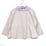 Lilac Floral Wide-Collar Boxy Shirt / HOUSE OF YAJA - One Size