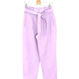 Lilac Linen-blend Straigh-Leg Paperbag Belted Pants / CLAUDIE PIERLOT - Size 38
