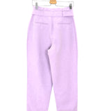 Lilac Linen-blend Straigh-Leg Paperbag Belted Pants / CLAUDIE PIERLOT - Size 38